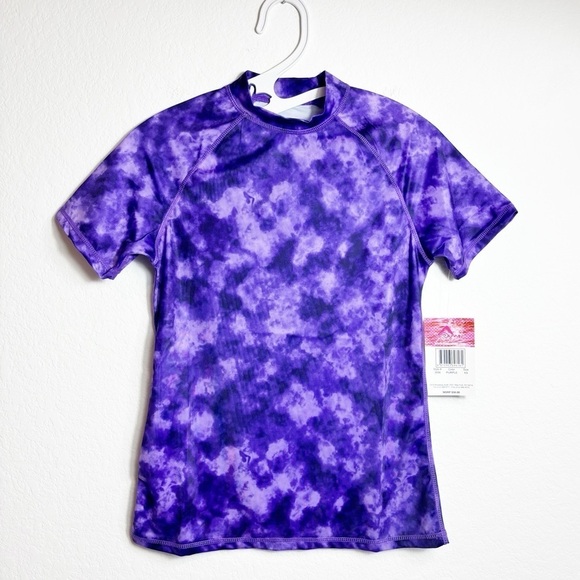 Kanu Surf Purple Girls Swimming Rashguard Size XS Brand New UPF 50+